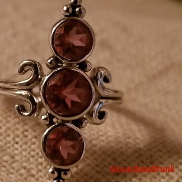 Genuine 3 Diaspore Stones Color Changes In Light 925 Sterling Balinese Style NWT - Picture 5 of 12